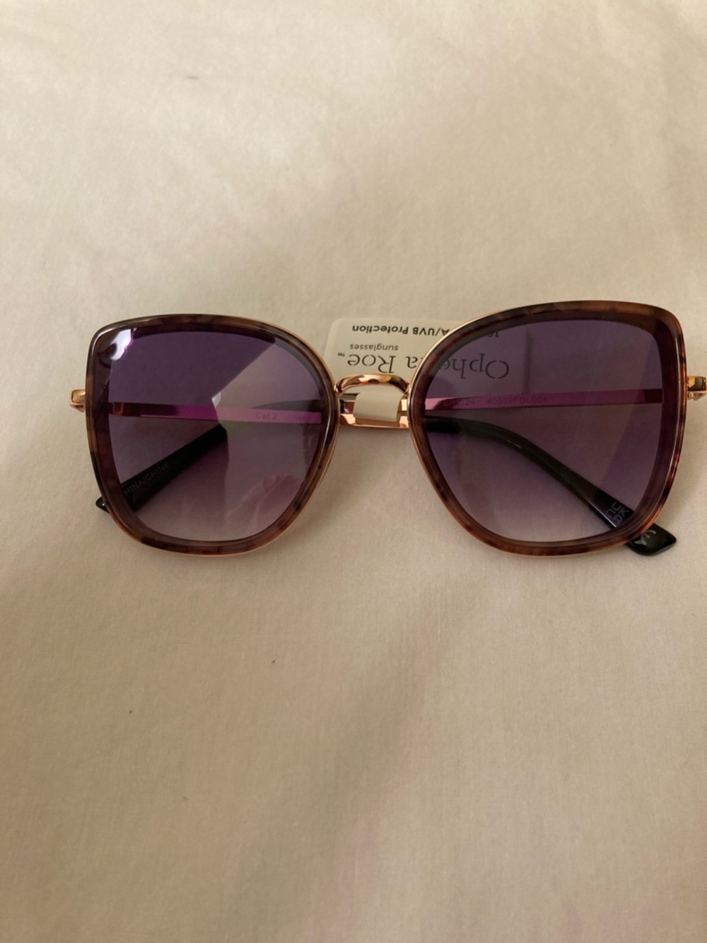 Ophelia Roe Women's Purple Gradient Tortoiseshell Sunglasses NWT